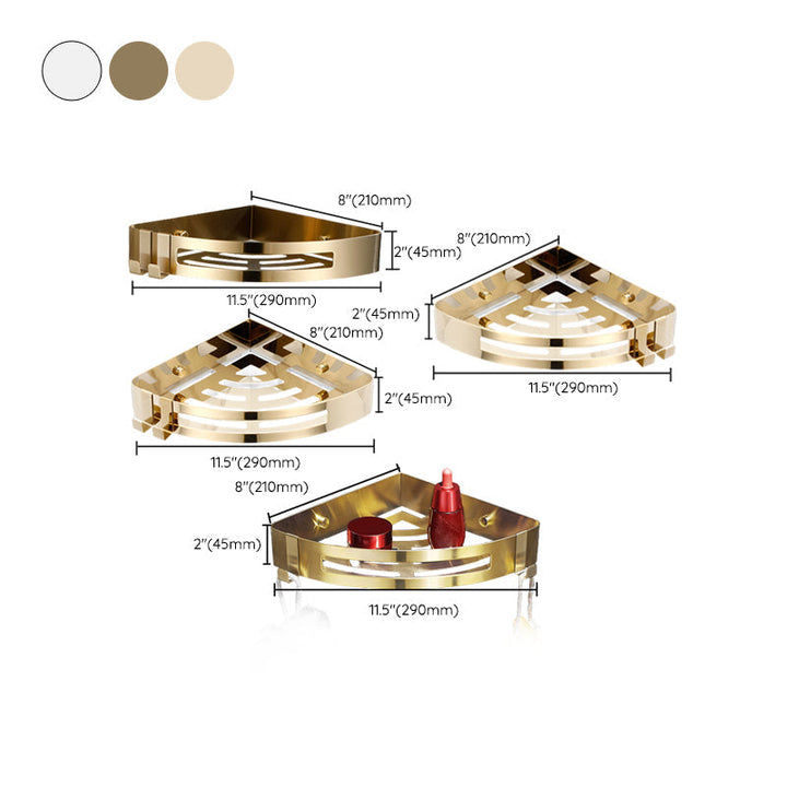 Stornfield | 3-Piece Gold/Silver Modern Bathroom Accessory Set, Bath Shelf