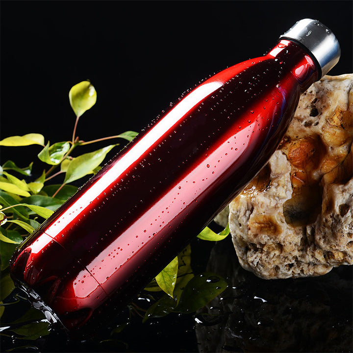 Women's Stainless Steel Drinking Bottle with Wood Look Stornfield