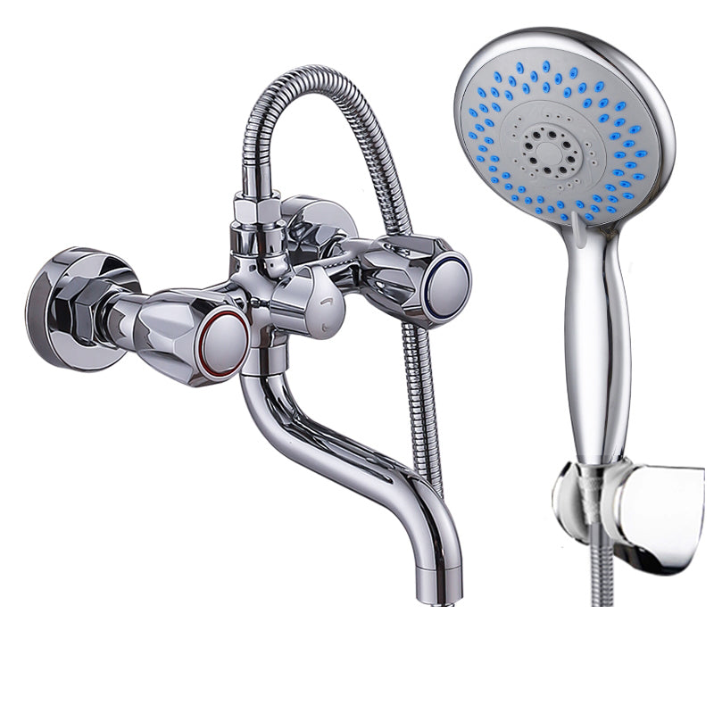 Stornfield | Swivel Spout Wall Mounted Chrome Basin Mixer with Hand Shower
