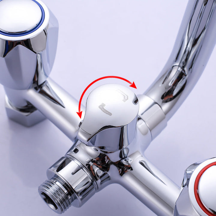 Stornfield | Swivel Spout Wall Mounted Chrome Basin Mixer with Hand Shower