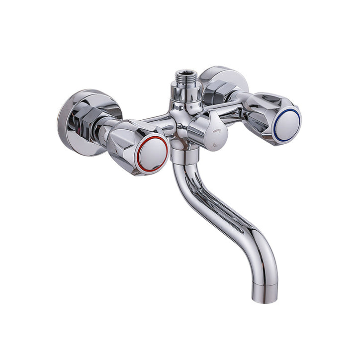 Stornfield | Swivel Spout Wall Mounted Chrome Basin Mixer with Hand Shower