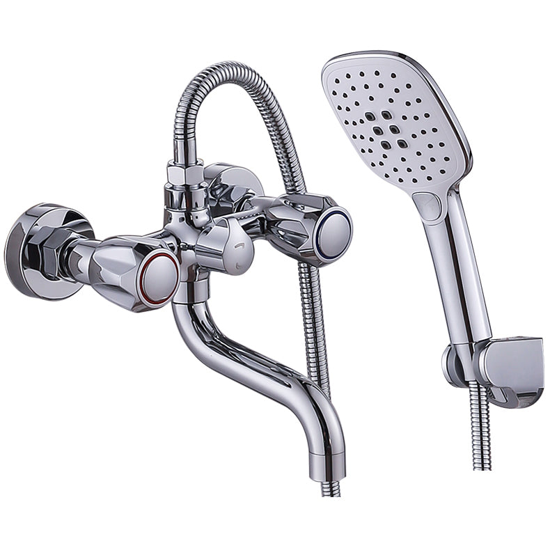 Stornfield | Swivel Spout Wall Mounted Chrome Basin Mixer with Hand Shower