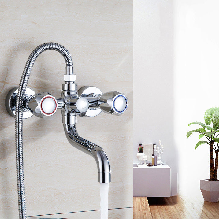 Stornfield | Swivel Spout Wall Mounted Chrome Basin Mixer with Hand Shower