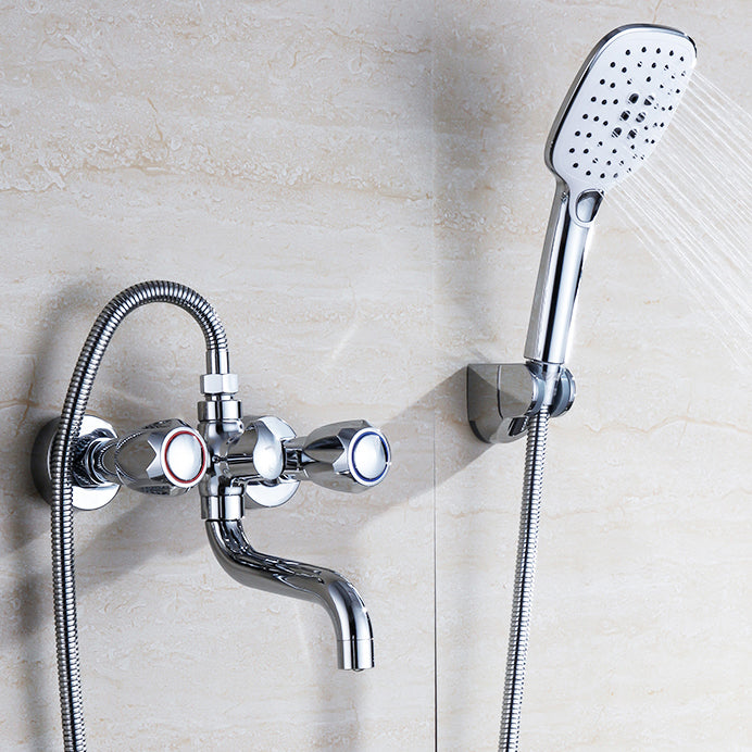 Stornfield | Swivel Spout Wall Mounted Chrome Basin Mixer with Hand Shower