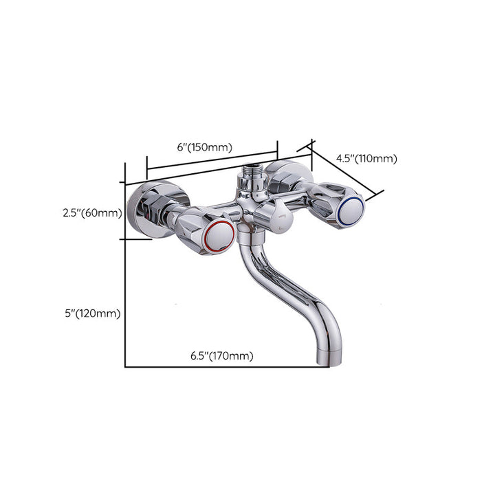 Stornfield | Swivel Spout Wall Mounted Chrome Basin Mixer with Hand Shower