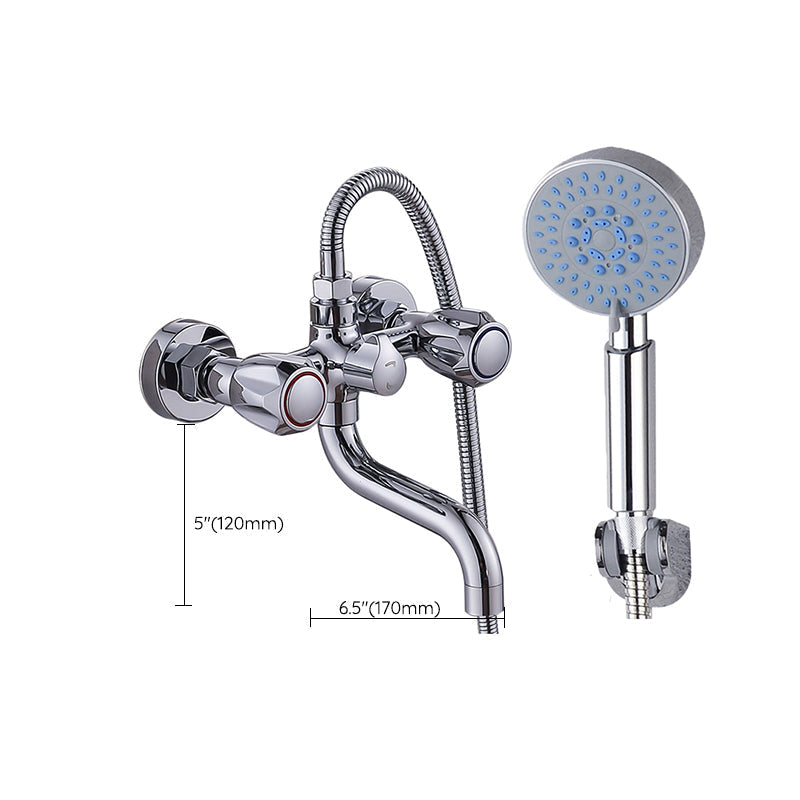 Stornfield | Swivel Spout Wall Mounted Chrome Basin Mixer with Hand Shower
