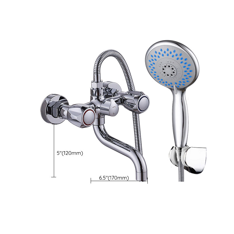 Stornfield | Swivel Spout Wall Mounted Chrome Basin Mixer with Hand Shower