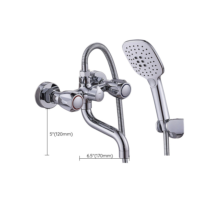 Stornfield | Swivel Spout Wall Mounted Chrome Basin Mixer with Hand Shower