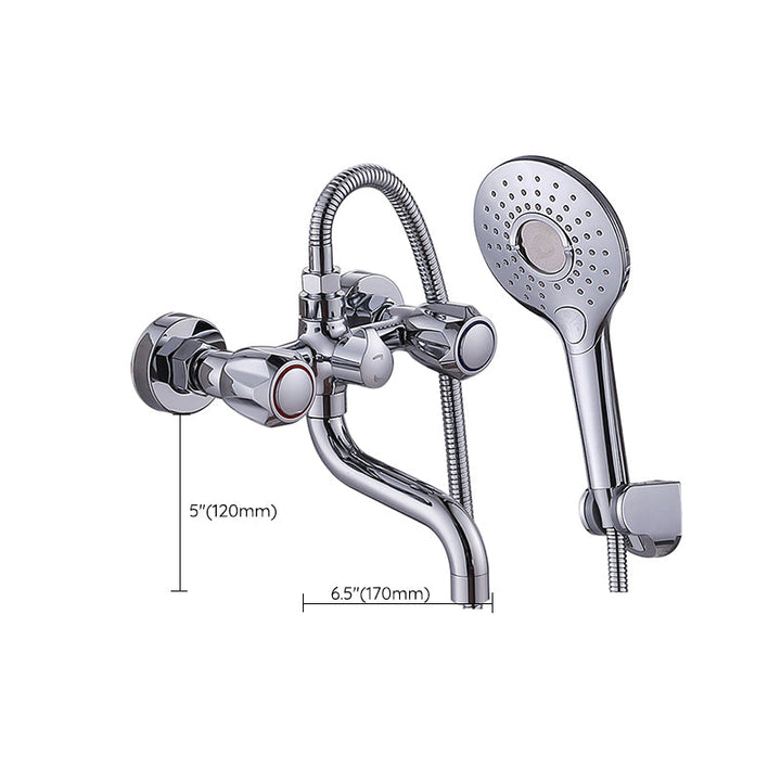 Stornfield | Swivel Spout Wall Mounted Chrome Basin Mixer with Hand Shower