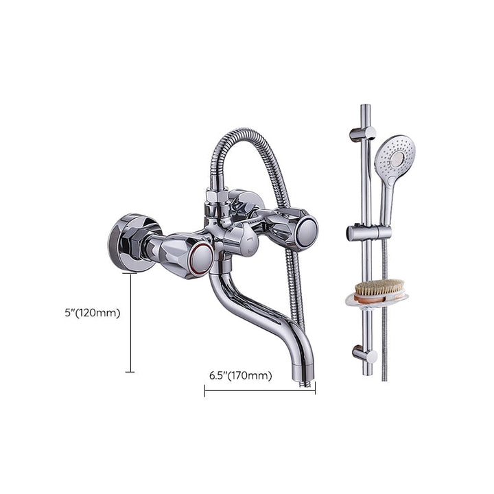 Stornfield | Swivel Spout Wall Mounted Chrome Basin Mixer with Hand Shower