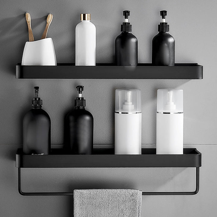 Stornfield | Modern Matte Black Bathroom Set 1/2 - Piece Stainless Steel Bathroom Shelf