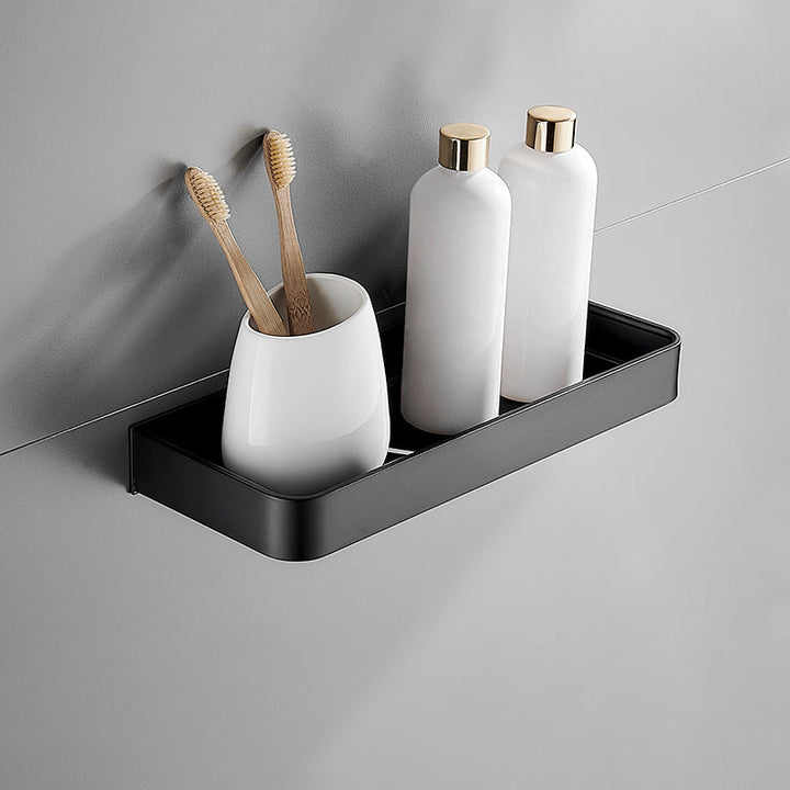 Stornfield | Modern Matte Black Bathroom Set 1/2 - Piece Stainless Steel Bathroom Shelf