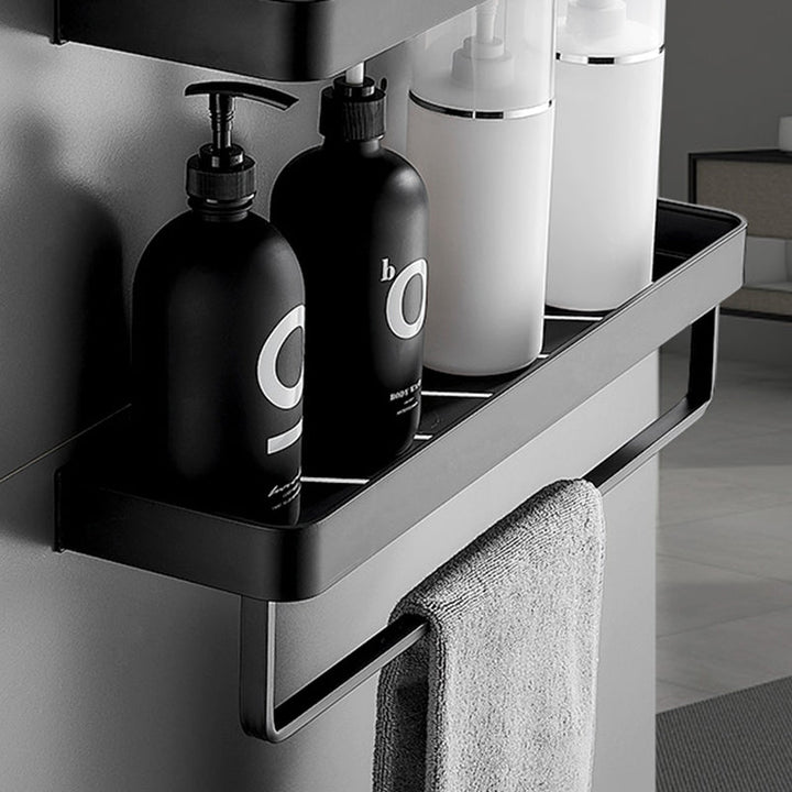 Stornfield | Modern Matte Black Bathroom Set 1/2 - Piece Stainless Steel Bathroom Shelf