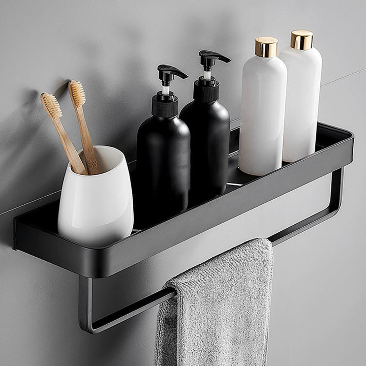 Stornfield | Modern Matte Black Bathroom Set 1/2 - Piece Stainless Steel Bathroom Shelf