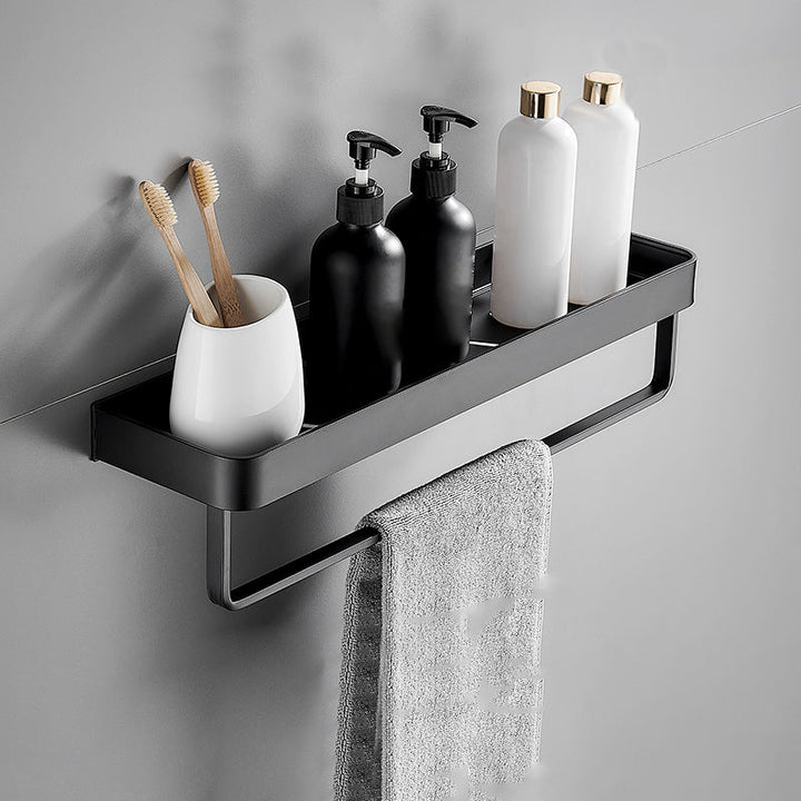 Stornfield | Modern Matte Black Bathroom Set 1/2 - Piece Stainless Steel Bathroom Shelf