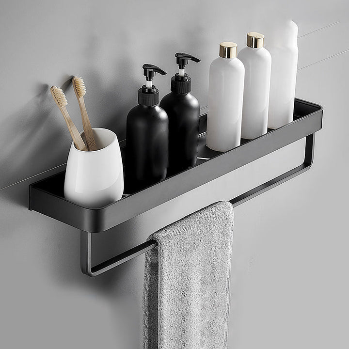 Stornfield | Modern Matte Black Bathroom Set 1/2 - Piece Stainless Steel Bathroom Shelf
