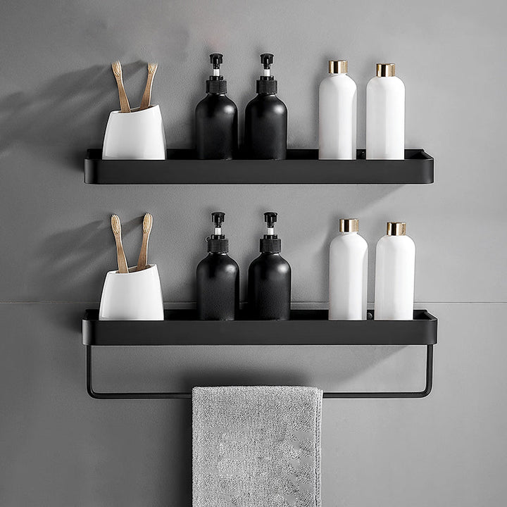 Stornfield | Modern Matte Black Bathroom Set 1/2 - Piece Stainless Steel Bathroom Shelf