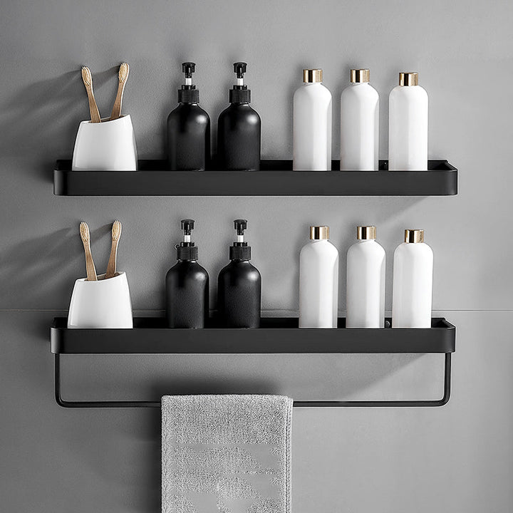 Stornfield | Modern Matte Black Bathroom Set 1/2 - Piece Stainless Steel Bathroom Shelf