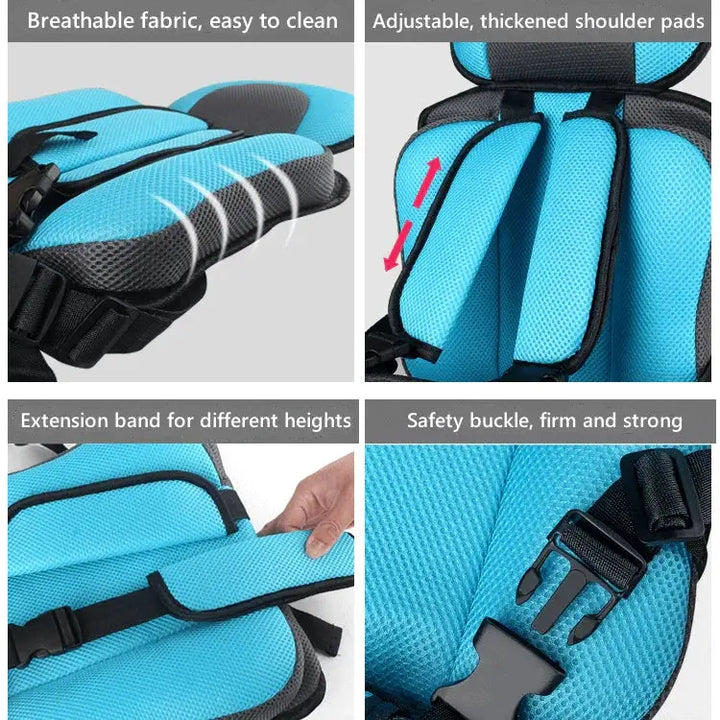 Stornfield | Portable Child Travel Car Seat | Foldable Safety Booster with 5-Point Harness | Ages 0–12 Years