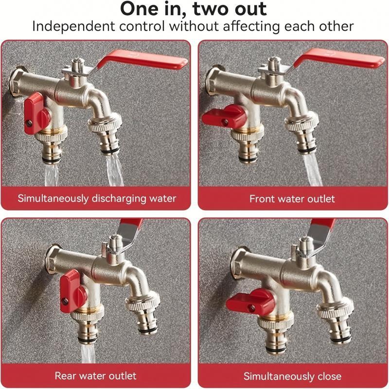 Stornfield | Dual-Outlet Stainless Garden Faucet – Rustproof 2-Way Tap with Quick Connect & Independent Valves