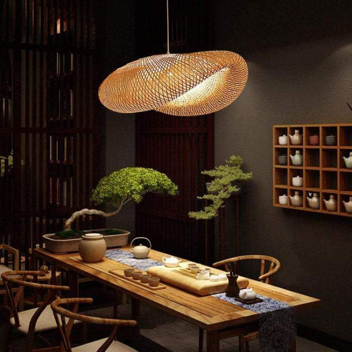 ZenGlow Stornfield Hand-Woven Bamboo Pendant Light