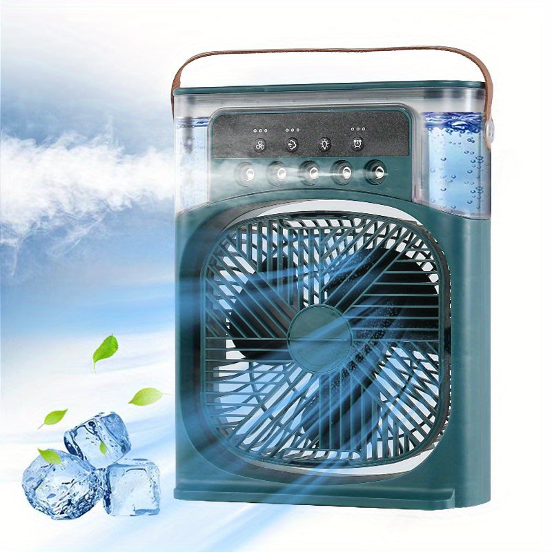 1pc Portable Air Conditioner, Household Small Air Cooler, Hydrocooling Fan, Portable Air Adjustment For Office, 3 Speed Air Cooling Fan Humidifier, 5pcs Humidified Spray Heads For Home Appliances | Stornfield