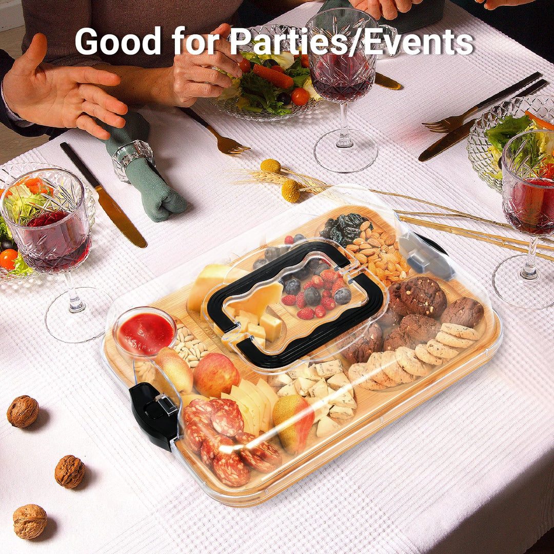 Bamboo serving tray with 6 compartments | Stornfield