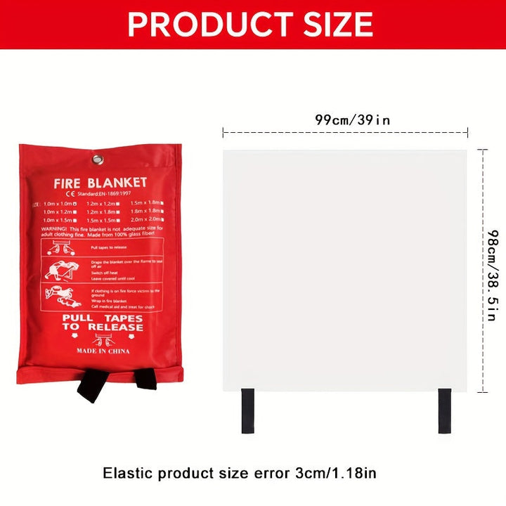 Fireproof Fiberglass Fire Blanket – Compact Safety Blanket for Home, Kitchen, and Car | Stornfield