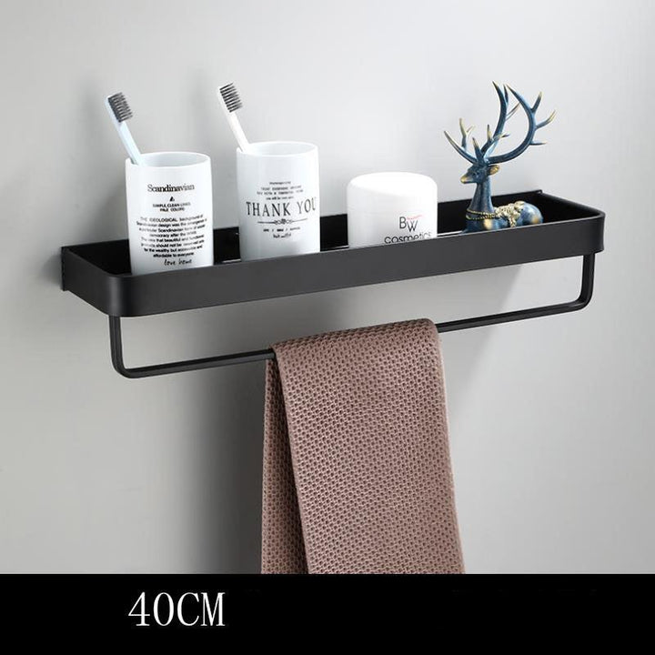 Stornfield | Black Space Aluminum Wall-Mounted Bathroom Shelf