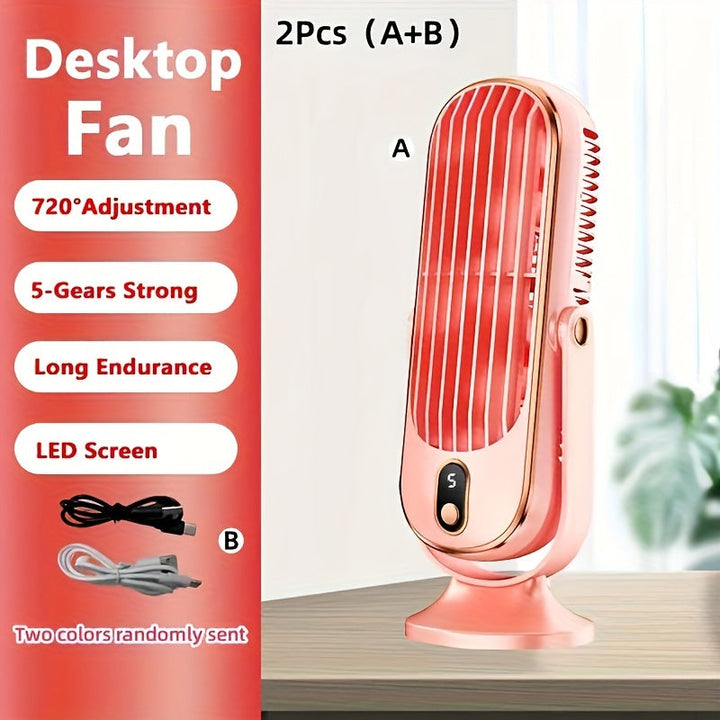 Portable Air Conditioner Fan - Large Battery, Dual Motor, 5-Speed Air Cooler with 720° Surround Air Blower - Ideal for Office, Camping, Outdoor RV, USB Fan - Great Gift for Thanksgiving, Halloween, Christmas | Stornfield