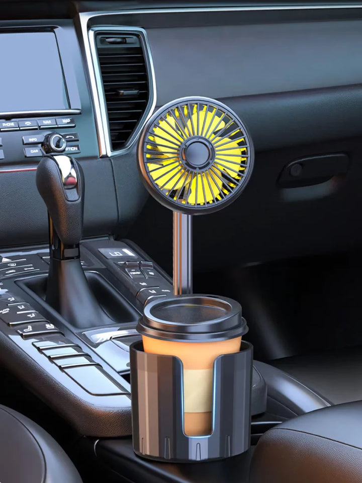 2-in-1 Car Cup Holder Fan with Adjustable Cooling and USB Charging | Stornfield