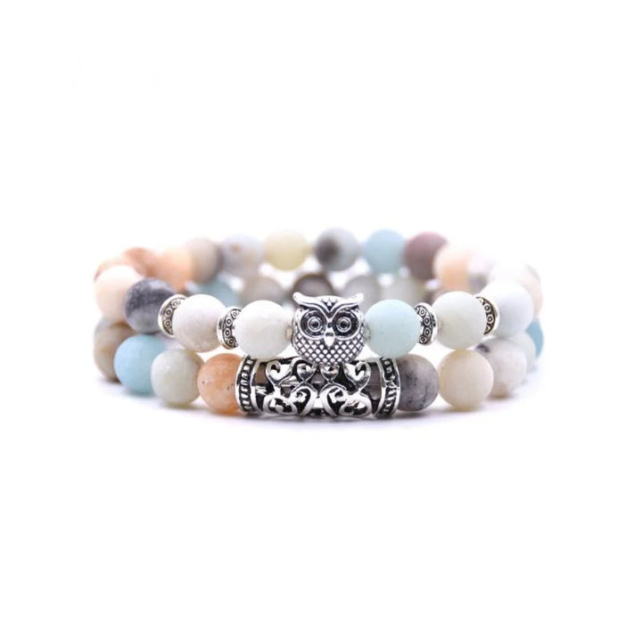 Stornfield | Bracelet en pierre naturelle avec charme hibou