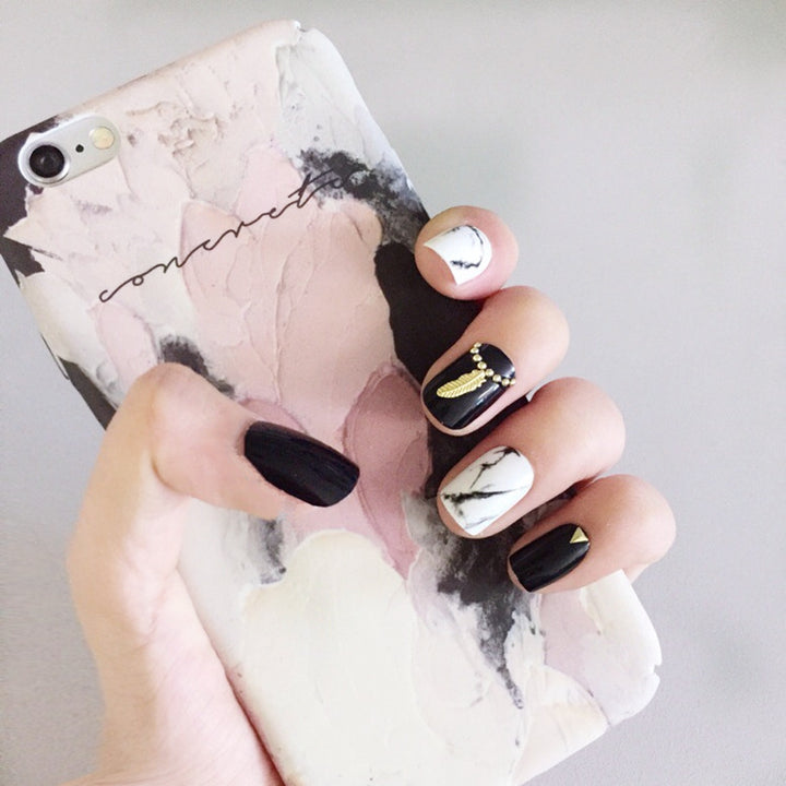 Artistic Marble Print Press-On Nails