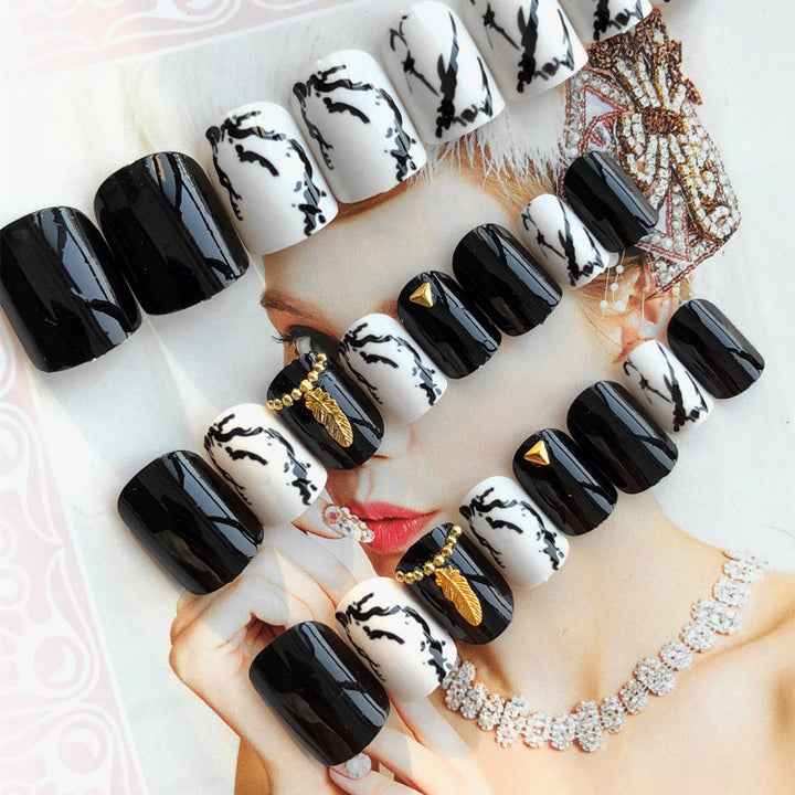 Artistic Marble Print Press-On Nails