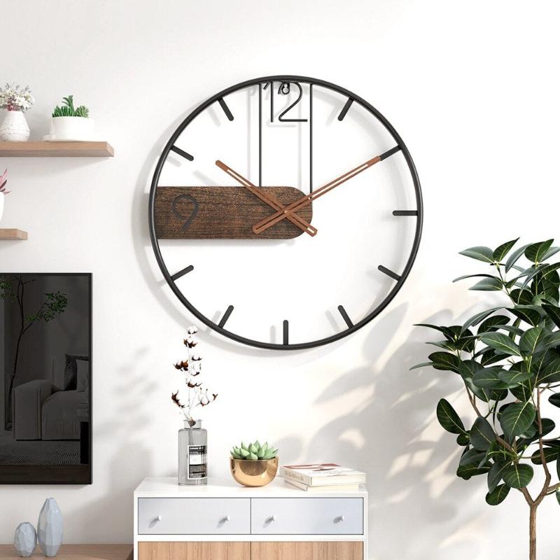 Stainless steel and walnut wall clock for timeless elegance | Stornfield