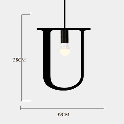 Artistic Letter-Shaped Pendant Light