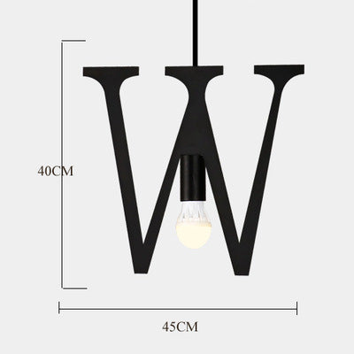 Artistic Letter-Shaped Pendant Light