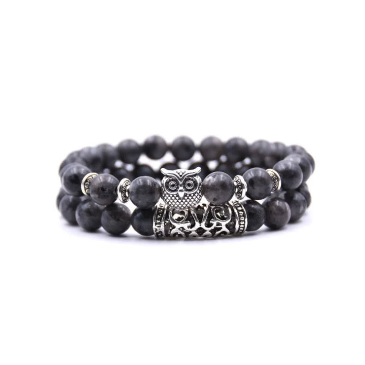 Stornfield | Bracelet en pierre naturelle avec charme hibou