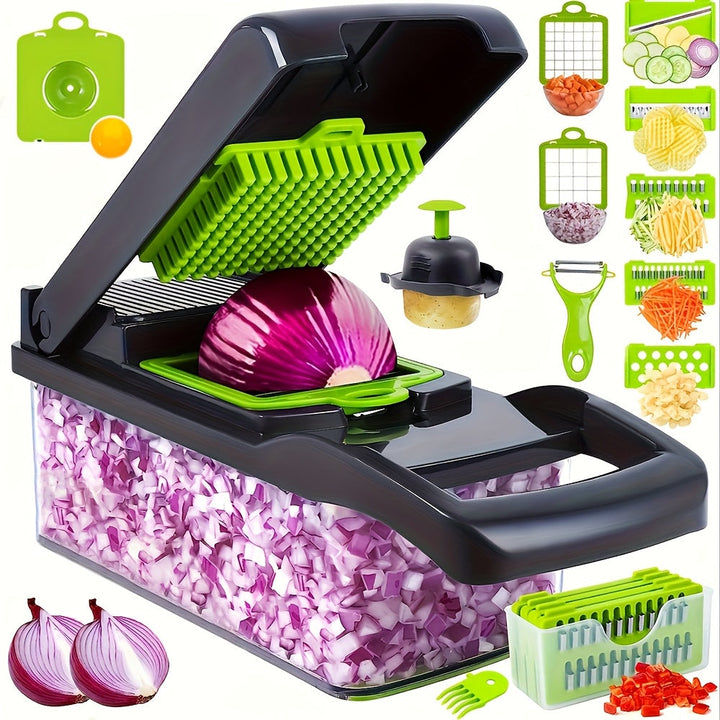Multifunctional Vegetable Cutter 16-in-1 with Catch Container | Stornfield