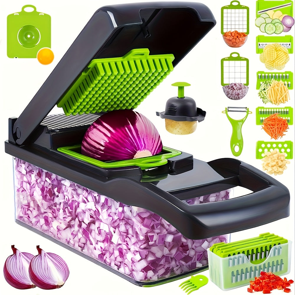 Multifunctional Vegetable Cutter 16-in-1 with Catch Container | Stornfield