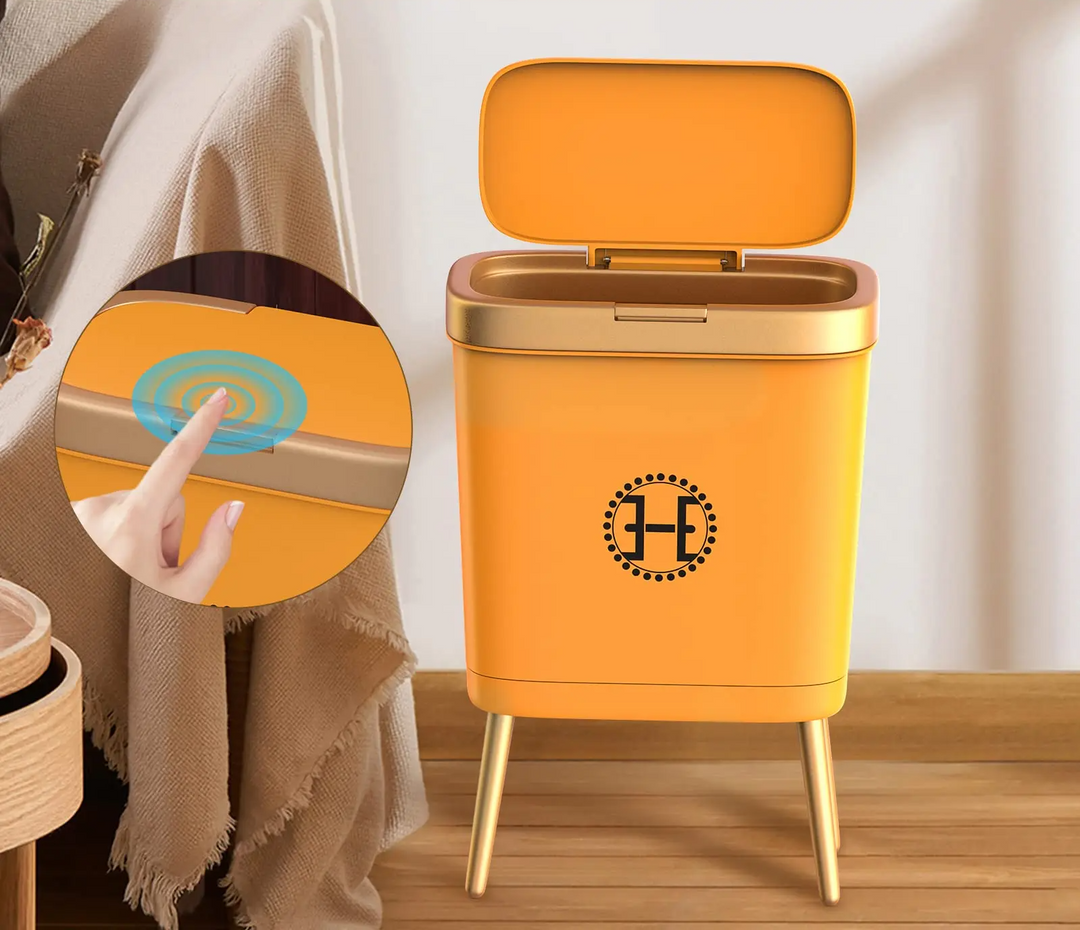 GoldenSlim Modern Trash Can with Lid Stornfield