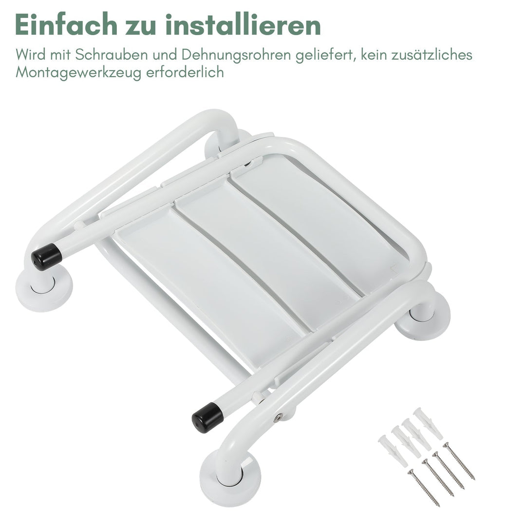 Foldable shower seat with armrests wall-mounted | Stornfield