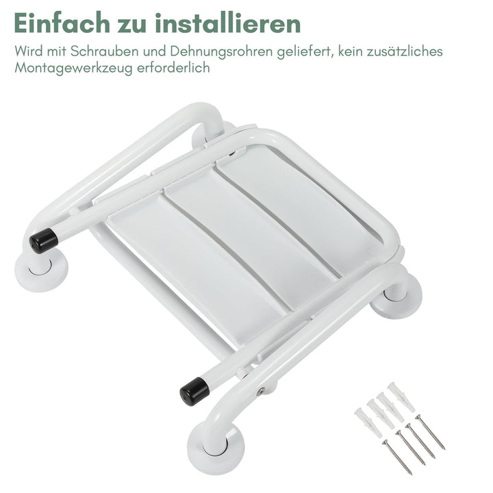 Foldable shower seat with armrests wall-mounted | Stornfield