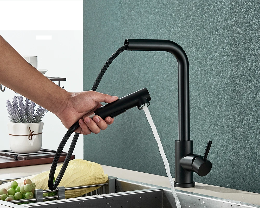 FlexiJet Black extendable kitchen faucet Stornfield