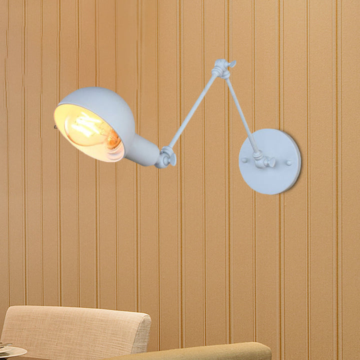 Stornfield | 1-Light Retro Style Swivel Arm Wall Sconce Mini Metal White Wall Lamp for Study