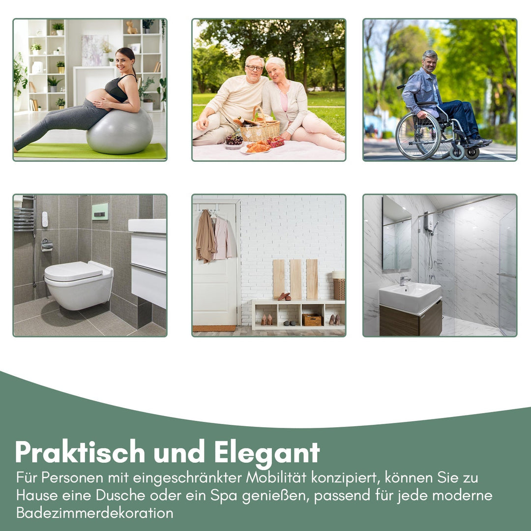 Foldable shower seat with armrests wall-mounted | Stornfield