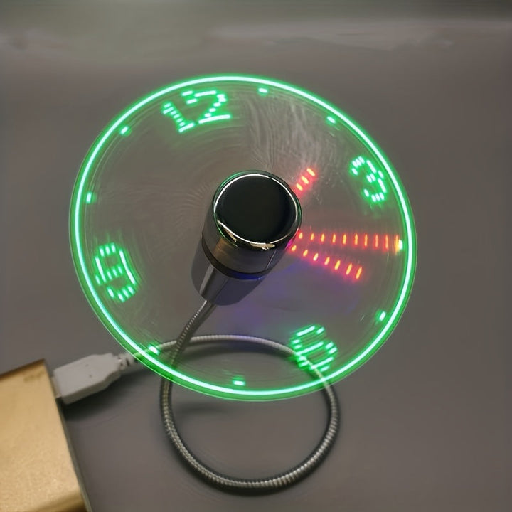USB Desk Fan with LED Clock Display | Stornfield