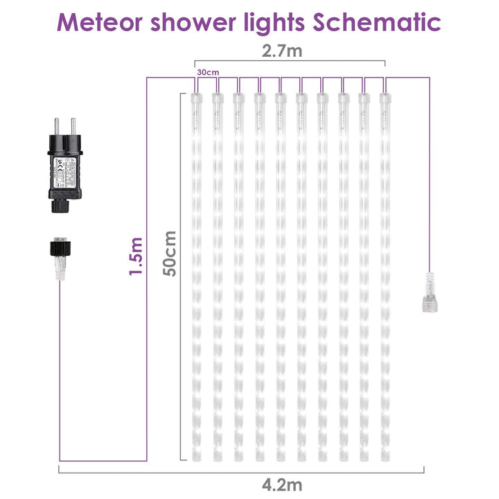 LED Meteor Shower String Light 360 LEDs IP44 | Stornfield