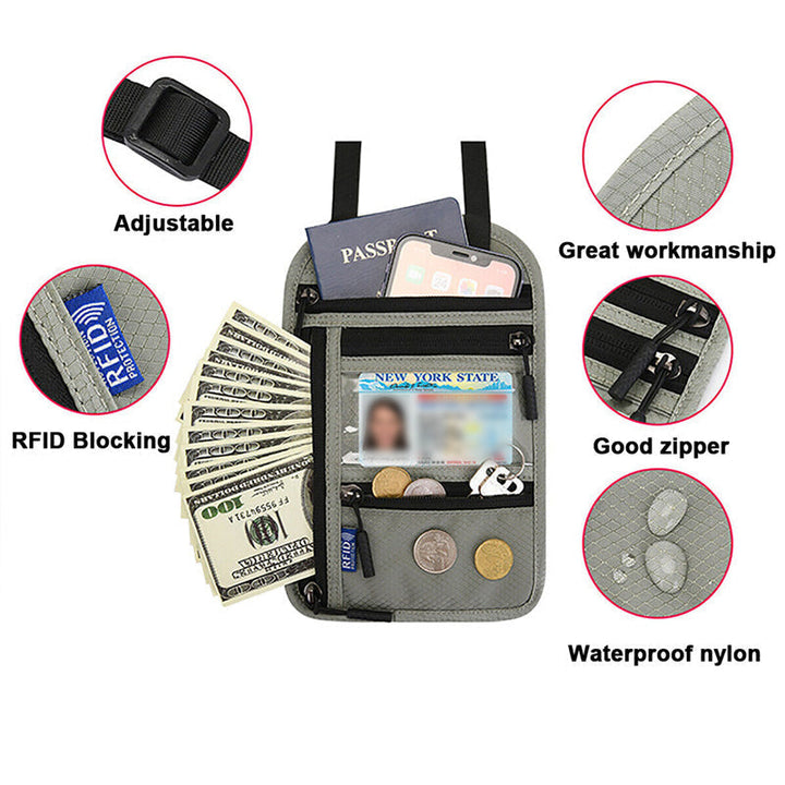 Stornfield | Travel Neck Pouch Neck Wallet with RFID Blocking Passport Holder