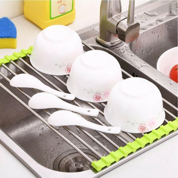 Stainless steel dish rack, rollable, foldable | Stornfield